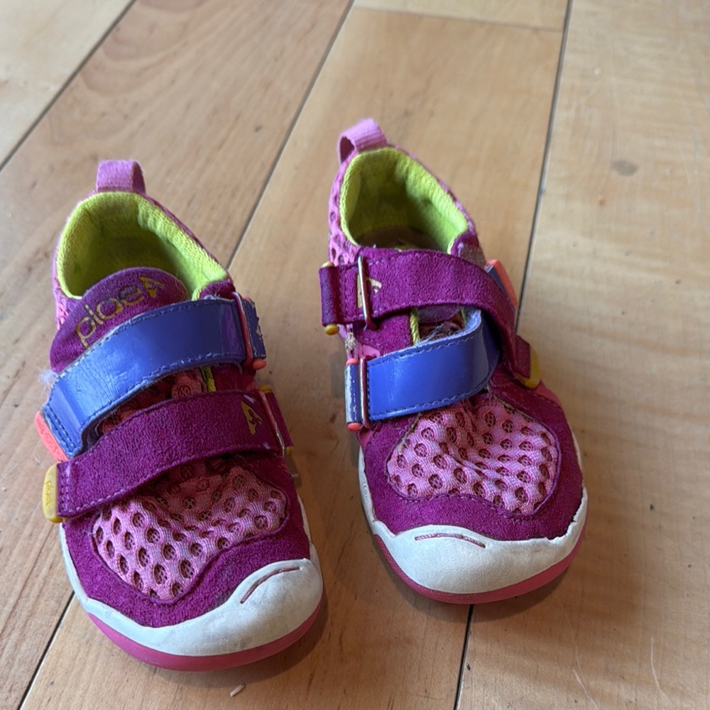 Kids Pink and Purple Shoes with Velcro Straps